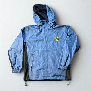 Men Medium Hooded Windbreaker Statue of Liberty Find Your Park Blue Jacket